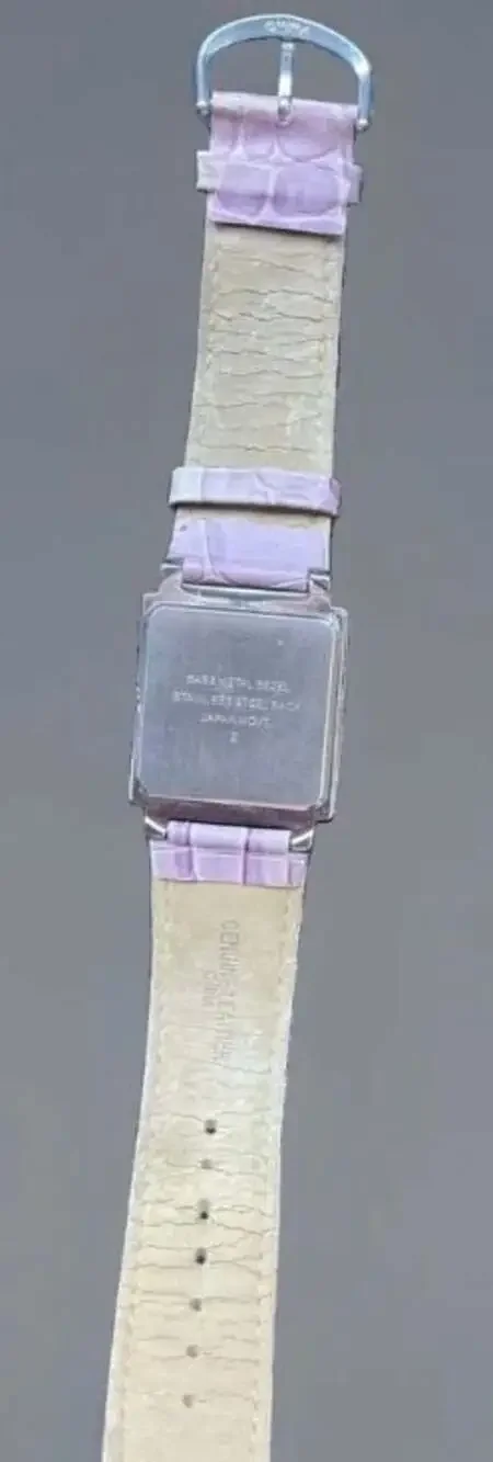 Premier Designs Vintage Women’s Pink Leather Square Watch Quartz New Battery